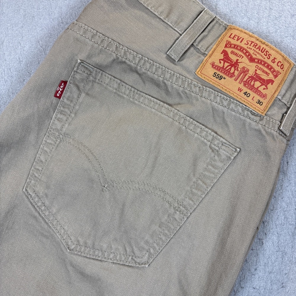 Levi's 559 Men Relaxed Straight Fit Jean 40X30 (40x27) Hemmed Brown Denim